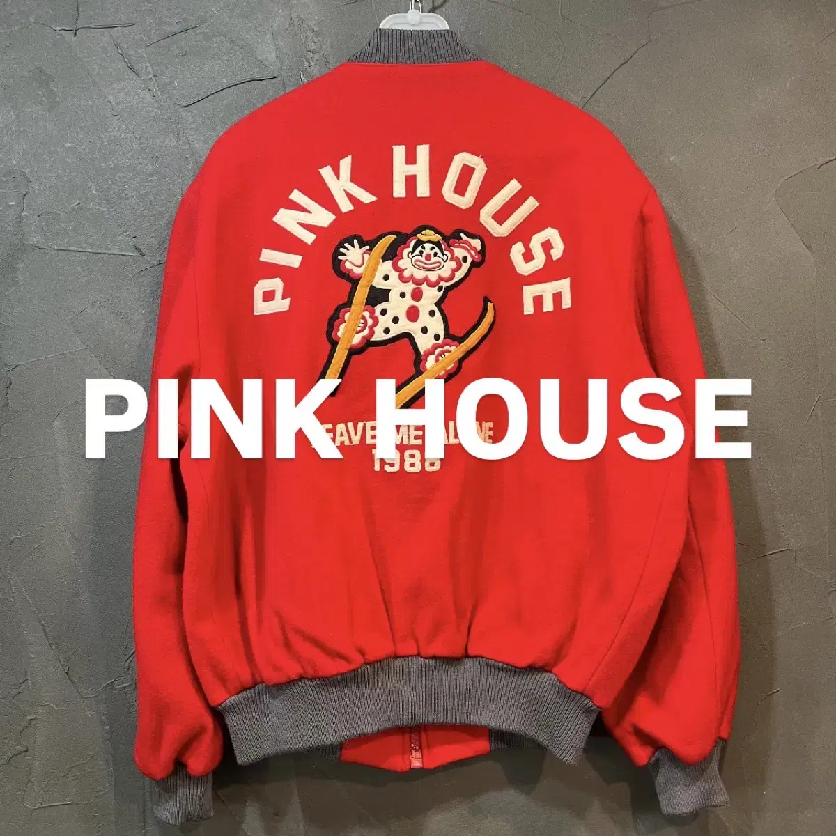 [L] PINK HOUSE 핑크하우스 일제 울 바시티 자켓